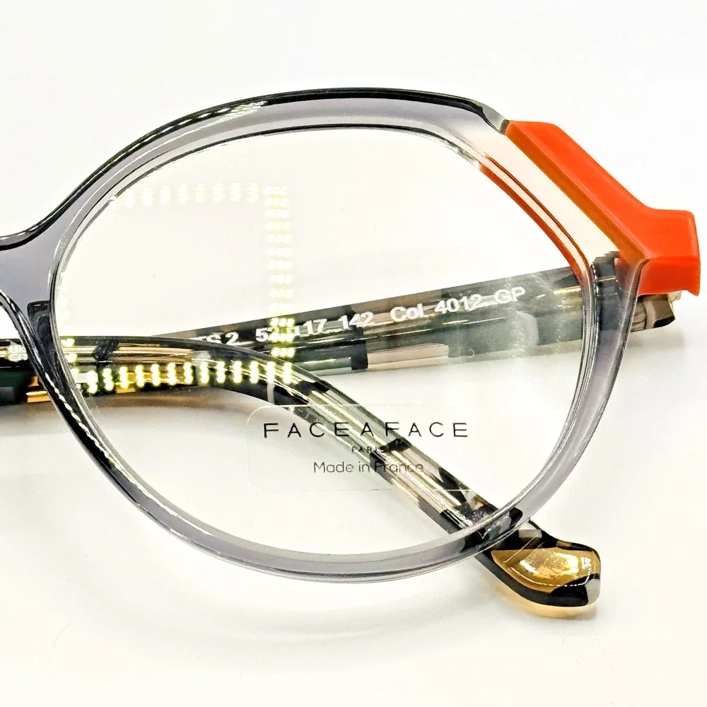 Face a Face Eyeglass Frames MOVES 2 4012 Blue Gray Handmade Frame 52-17-142 NEW